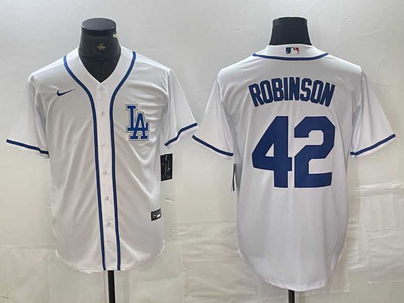 Mens Los Angeles Dodgers #42 Jackie Robinson White Cool Base Stitched Baseball Jersey->los angeles dodgers->MLB Jersey